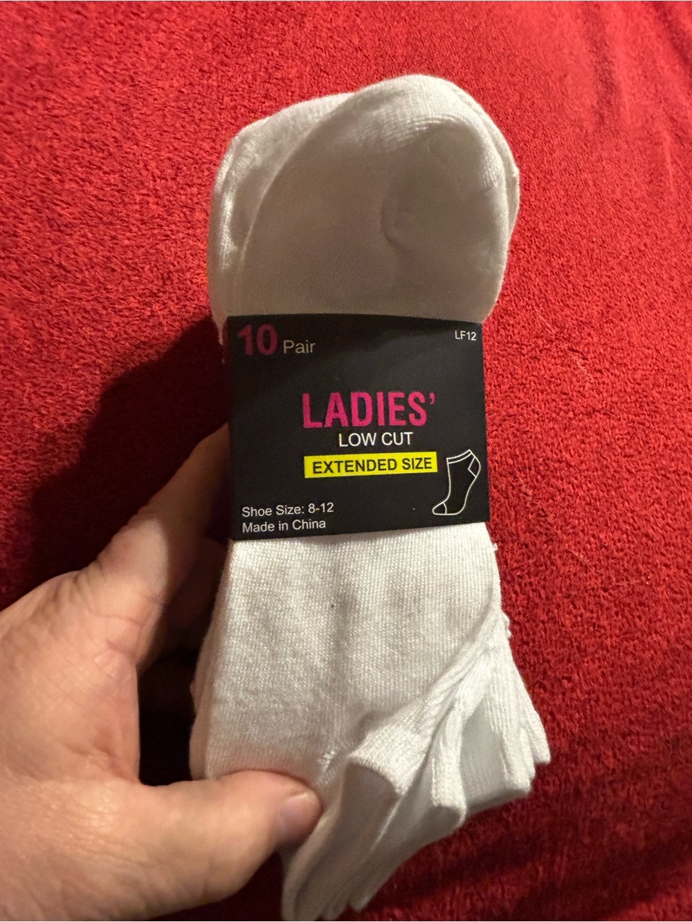Ladies' Low Cut White Socks - 10 Pair shoe size 8-12 . New